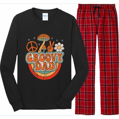 Groovy Dad 70s Aesthetic Nostalgia 1970's Hippie Dad Retro Long Sleeve Pajama Set