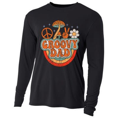 Groovy Dad 70s Aesthetic Nostalgia 1970's Hippie Dad Retro Cooling Performance Long Sleeve Crew