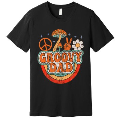 Groovy Dad 70s Aesthetic Nostalgia 1970's Hippie Dad Retro Premium T-Shirt