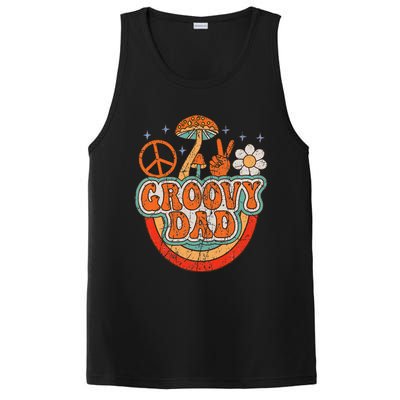 Groovy Dad 70s Aesthetic Nostalgia 1970's Hippie Dad Retro PosiCharge Competitor Tank