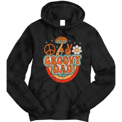 Groovy Dad 70s Aesthetic Nostalgia 1970's Hippie Dad Retro Tie Dye Hoodie