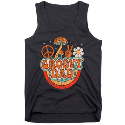 Groovy Dad 70s Aesthetic Nostalgia 1970's Hippie Dad Retro Tank Top