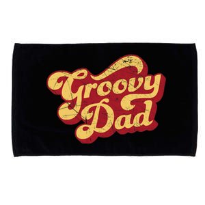 Groovy Dad 70s Aesthetic Nostalgia 1970's Retro Dad Microfiber Hand Towel