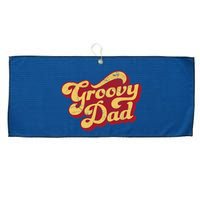 Groovy Dad 70s Aesthetic Nostalgia 1970's Retro Dad Large Microfiber Waffle Golf Towel