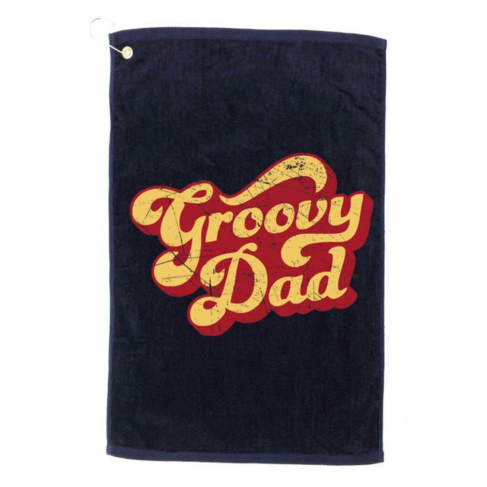 Groovy Dad 70s Aesthetic Nostalgia 1970's Retro Dad Platinum Collection Golf Towel