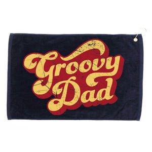 Groovy Dad 70s Aesthetic Nostalgia 1970's Retro Dad Grommeted Golf Towel