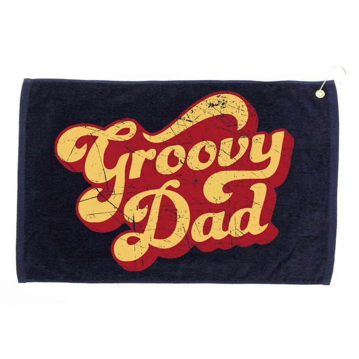 Groovy Dad 70s Aesthetic Nostalgia 1970's Retro Dad Grommeted Golf Towel