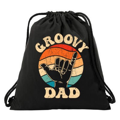 Groovy Dad 70s Aesthetic Nostalgia 1970S Retro Groovy Dad Drawstring Bag