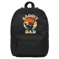 Groovy Dad 70s Aesthetic Nostalgia 1970S Retro Groovy Dad 16 in Basic Backpack