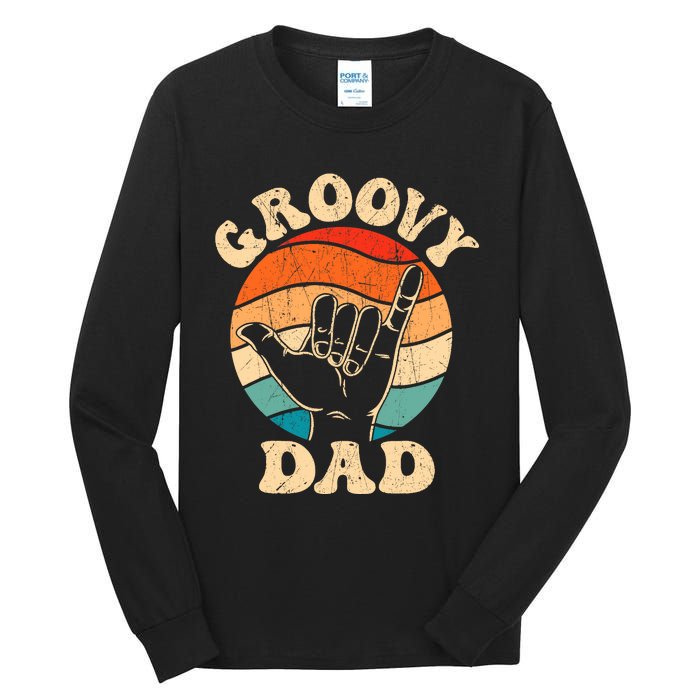 Groovy Dad 70s Aesthetic Nostalgia 1970S Retro Groovy Dad Tall Long Sleeve T-Shirt