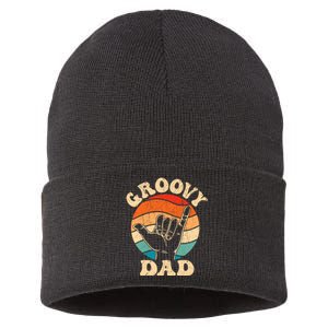 Groovy Dad 70s Aesthetic Nostalgia 1970S Retro Groovy Dad Sustainable Knit Beanie