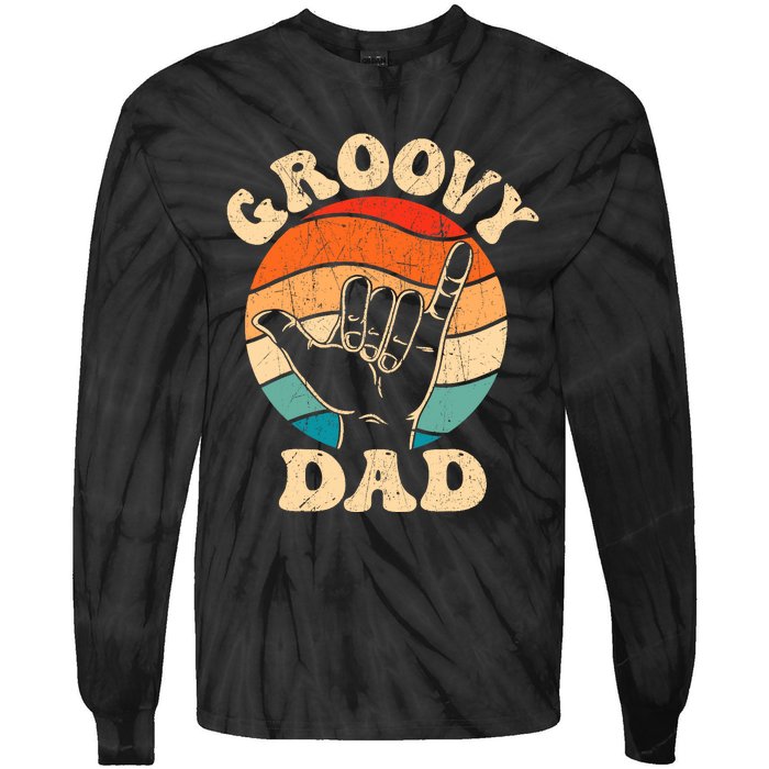 Groovy Dad 70s Aesthetic Nostalgia 1970S Retro Groovy Dad Tie-Dye Long Sleeve Shirt