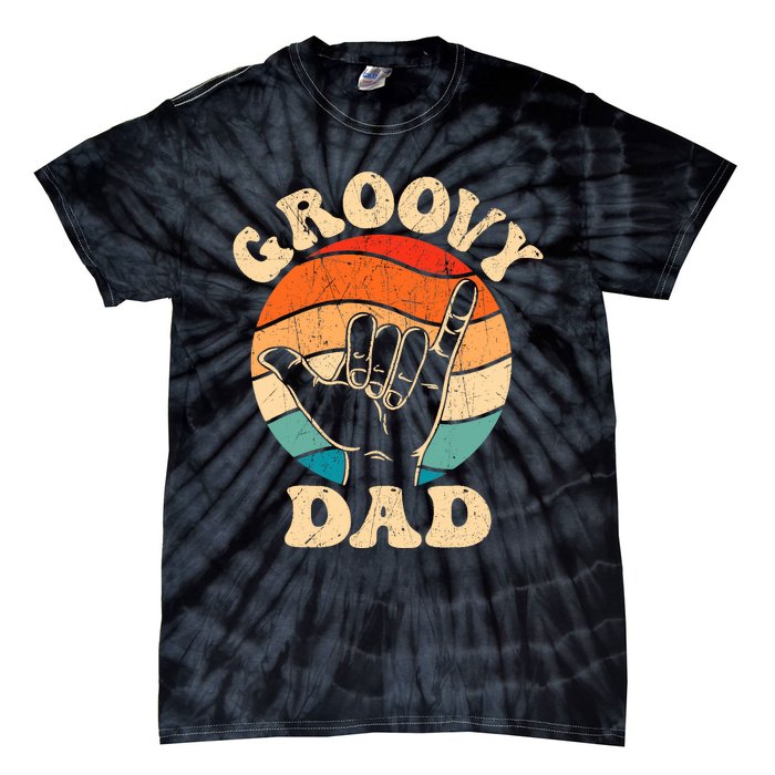 Groovy Dad 70s Aesthetic Nostalgia 1970S Retro Groovy Dad Tie-Dye T-Shirt