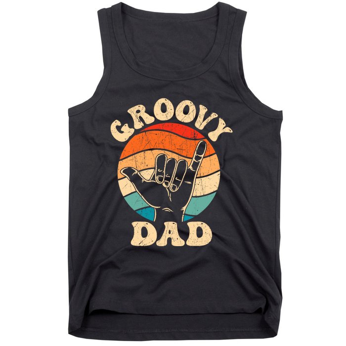 Groovy Dad 70s Aesthetic Nostalgia 1970S Retro Groovy Dad Tank Top