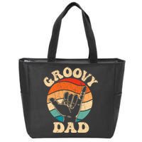 Groovy Dad 70s Aesthetic Nostalgia 1970S Retro Groovy Dad Zip Tote Bag