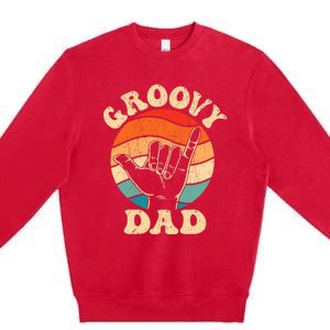 Groovy Dad 70s Aesthetic Nostalgia 1970S Retro Groovy Dad Premium Crewneck Sweatshirt