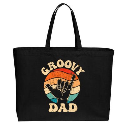 Groovy Dad 70s Aesthetic Nostalgia 1970S Retro Groovy Dad Cotton Canvas Jumbo Tote