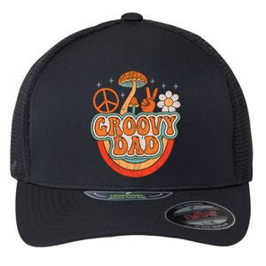 Groovy Dad 70s Aesthetic Nostalgia 1970's Hippie Dad Retro Flexfit Unipanel Trucker Cap