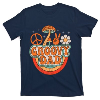 Groovy Dad 70s Aesthetic Nostalgia 1970's Hippie Dad Retro T-Shirt