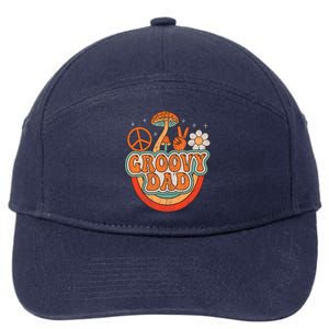 Groovy Dad 70s Aesthetic Nostalgia 1970's Hippie Dad Retro 7-Panel Snapback Hat