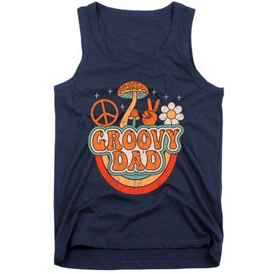 Groovy Dad 70s Aesthetic Nostalgia 1970's Hippie Dad Retro Tank Top