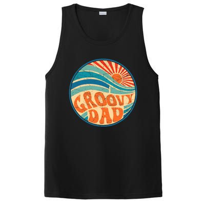 Groovy Dad 70s Aesthetic Nostalgia 1970's Hippie Dad Retro PosiCharge Competitor Tank