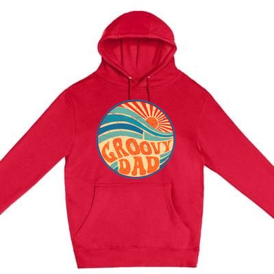 Groovy Dad 70s Aesthetic Nostalgia 1970's Hippie Dad Retro Premium Pullover Hoodie