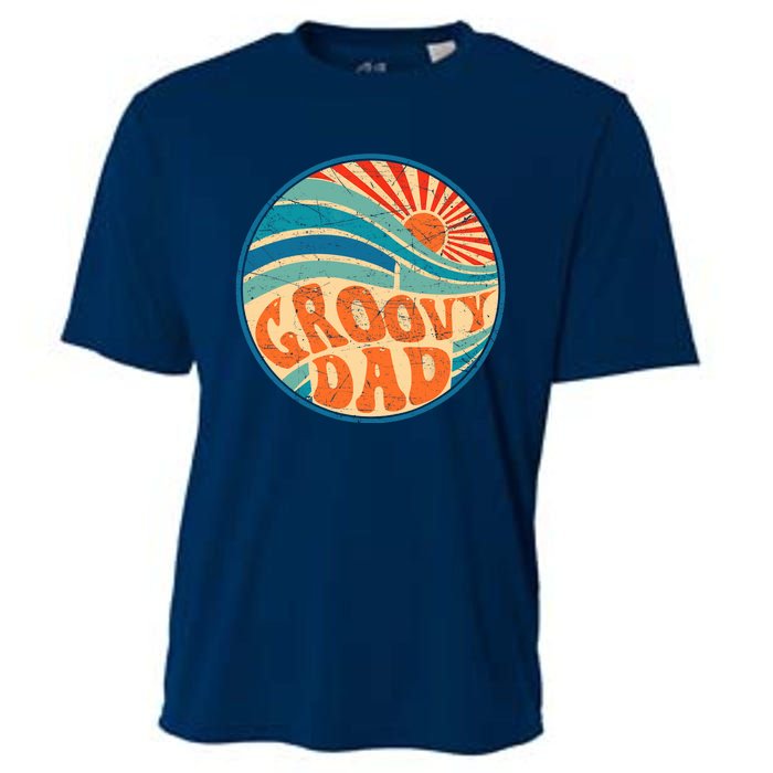 Groovy Dad 70s Aesthetic Nostalgia 1970's Hippie Dad Retro Cooling Performance Crew T-Shirt