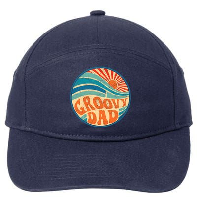 Groovy Dad 70s Aesthetic Nostalgia 1970's Hippie Dad Retro 7-Panel Snapback Hat