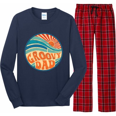 Groovy Dad 70s Aesthetic Nostalgia 1970's Hippie Dad Retro Long Sleeve Pajama Set