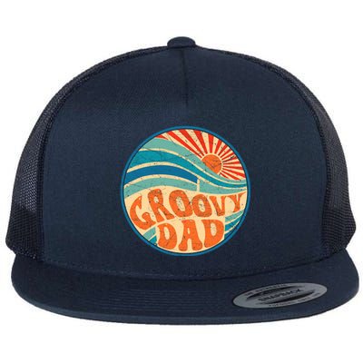 Groovy Dad 70s Aesthetic Nostalgia 1970's Hippie Dad Retro Flat Bill Trucker Hat