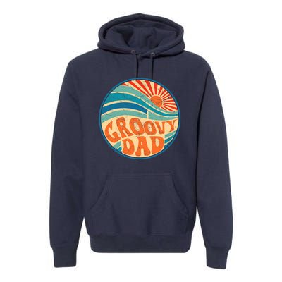 Groovy Dad 70s Aesthetic Nostalgia 1970's Hippie Dad Retro Premium Hoodie