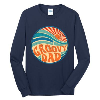 Groovy Dad 70s Aesthetic Nostalgia 1970's Hippie Dad Retro Tall Long Sleeve T-Shirt