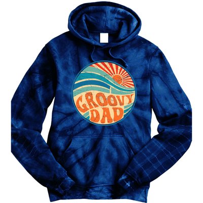 Groovy Dad 70s Aesthetic Nostalgia 1970's Hippie Dad Retro Tie Dye Hoodie