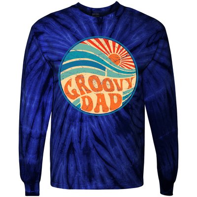 Groovy Dad 70s Aesthetic Nostalgia 1970's Hippie Dad Retro Tie-Dye Long Sleeve Shirt