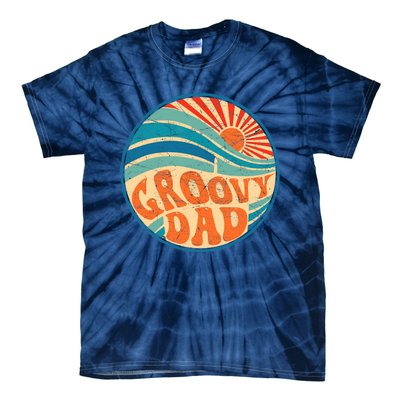 Groovy Dad 70s Aesthetic Nostalgia 1970's Hippie Dad Retro Tie-Dye T-Shirt