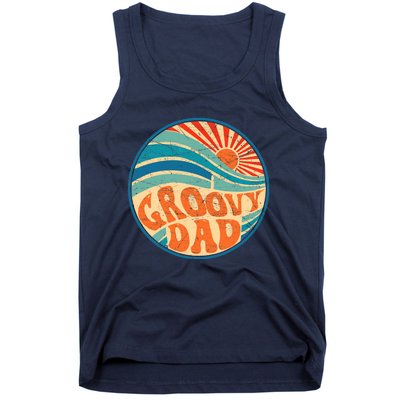 Groovy Dad 70s Aesthetic Nostalgia 1970's Hippie Dad Retro Tank Top