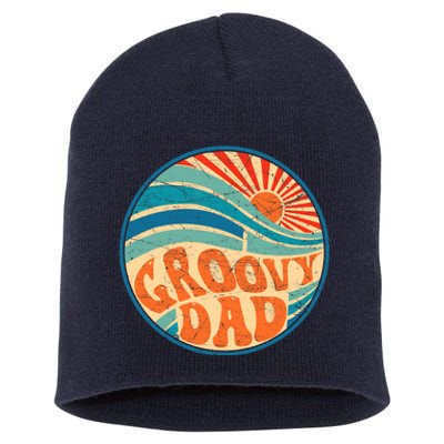 Groovy Dad 70s Aesthetic Nostalgia 1970's Hippie Dad Retro Short Acrylic Beanie