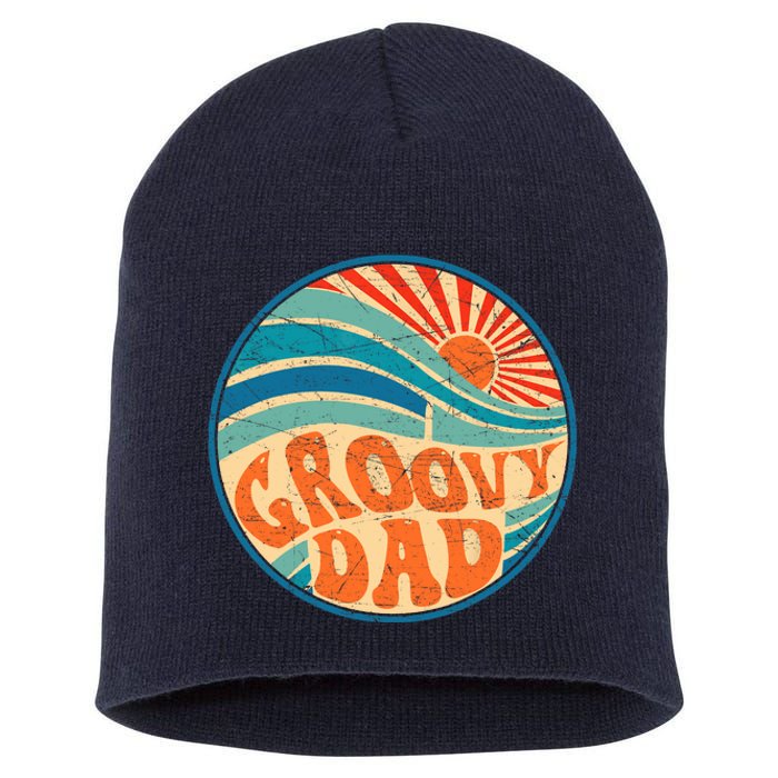 Groovy Dad 70s Aesthetic Nostalgia 1970's Hippie Dad Retro Short Acrylic Beanie