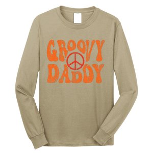 Groovy Daddy 70s Aesthetic Nostalgia 1970s Retro Dad Long Sleeve Shirt