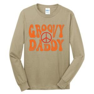 Groovy Daddy 70s Aesthetic Nostalgia 1970s Retro Dad Tall Long Sleeve T-Shirt