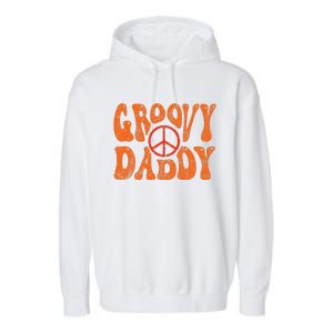 Groovy Daddy 70s Aesthetic Nostalgia 1970s Retro Dad Garment-Dyed Fleece Hoodie