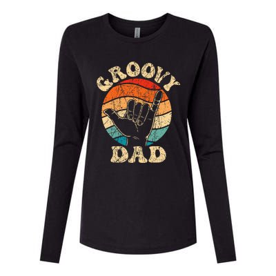 Groovy Dad 70s Aesthetic Nostalgia 1970s Retro Womens Cotton Relaxed Long Sleeve T-Shirt