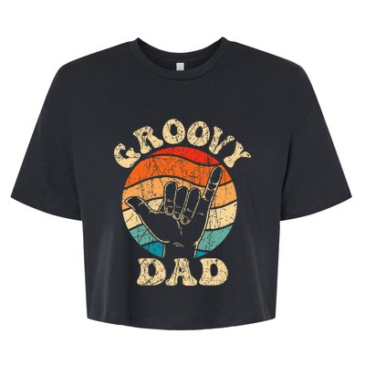 Groovy Dad 70s Aesthetic Nostalgia 1970s Retro Bella+Canvas Jersey Crop Tee