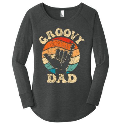 Groovy Dad 70s Aesthetic Nostalgia 1970s Retro Women's Perfect Tri Tunic Long Sleeve Shirt