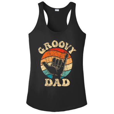 Groovy Dad 70s Aesthetic Nostalgia 1970s Retro Ladies PosiCharge Competitor Racerback Tank