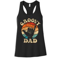 Groovy Dad 70s Aesthetic Nostalgia 1970s Retro Women's Racerback Tank