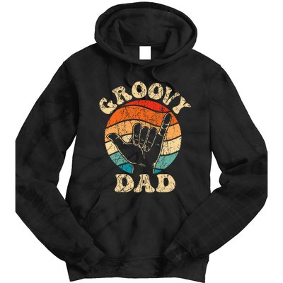 Groovy Dad 70s Aesthetic Nostalgia 1970s Retro Tie Dye Hoodie