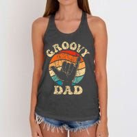 Groovy Dad 70s Aesthetic Nostalgia 1970s Retro Women's Knotted Racerback Tank