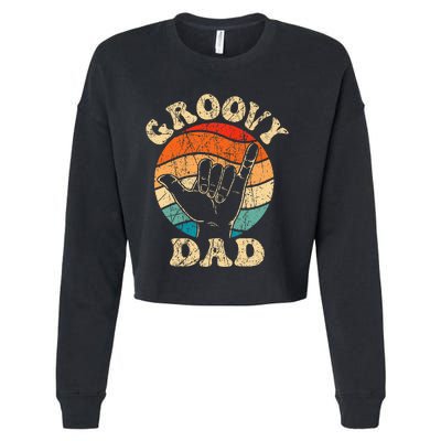 Groovy Dad 70s Aesthetic Nostalgia 1970s Retro Cropped Pullover Crew